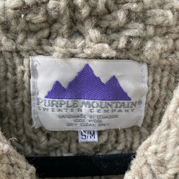 Hand Knit Wool Zip Up Medium Size Hoodie - Picture 2 of 5